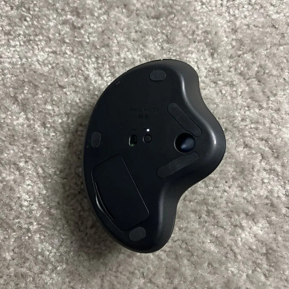 Logitech Ergo M575S Wireless Trackball Mouse Black Tested Working - No USB